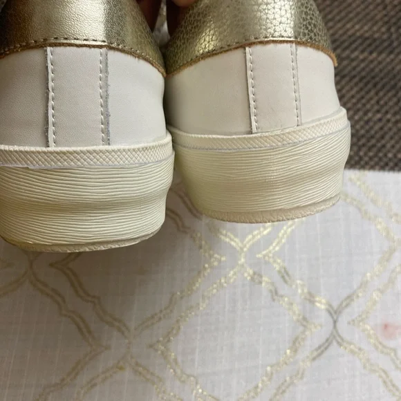 Dolce Vita Gold and White Sneakers with Metallic Accents - Picture 5 of 10